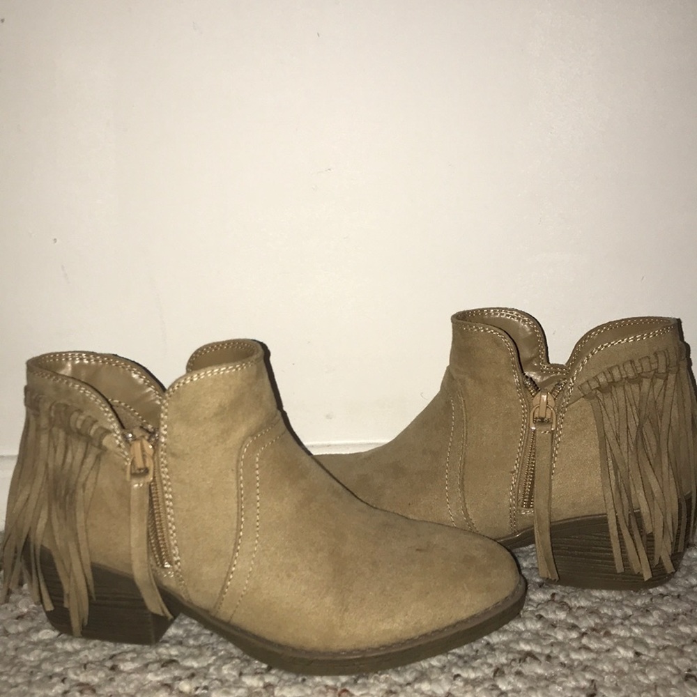 Tan ankle booties